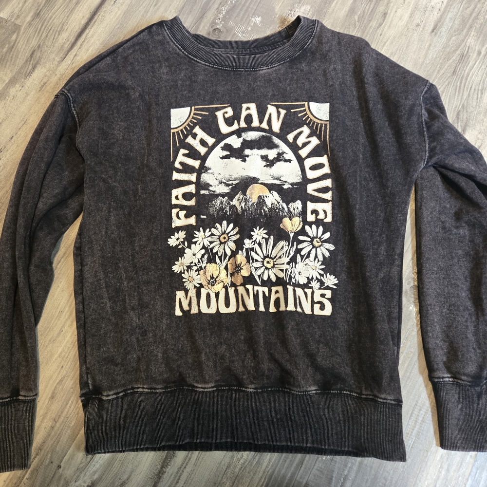 Maurices Charcoal Graphic Sweatshirt - Faith Can Move Mountains